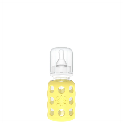 Glass baby bottle with silicone cover 120 ml