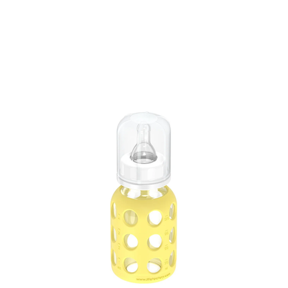 Glass baby bottle with silicone cover 120 ml