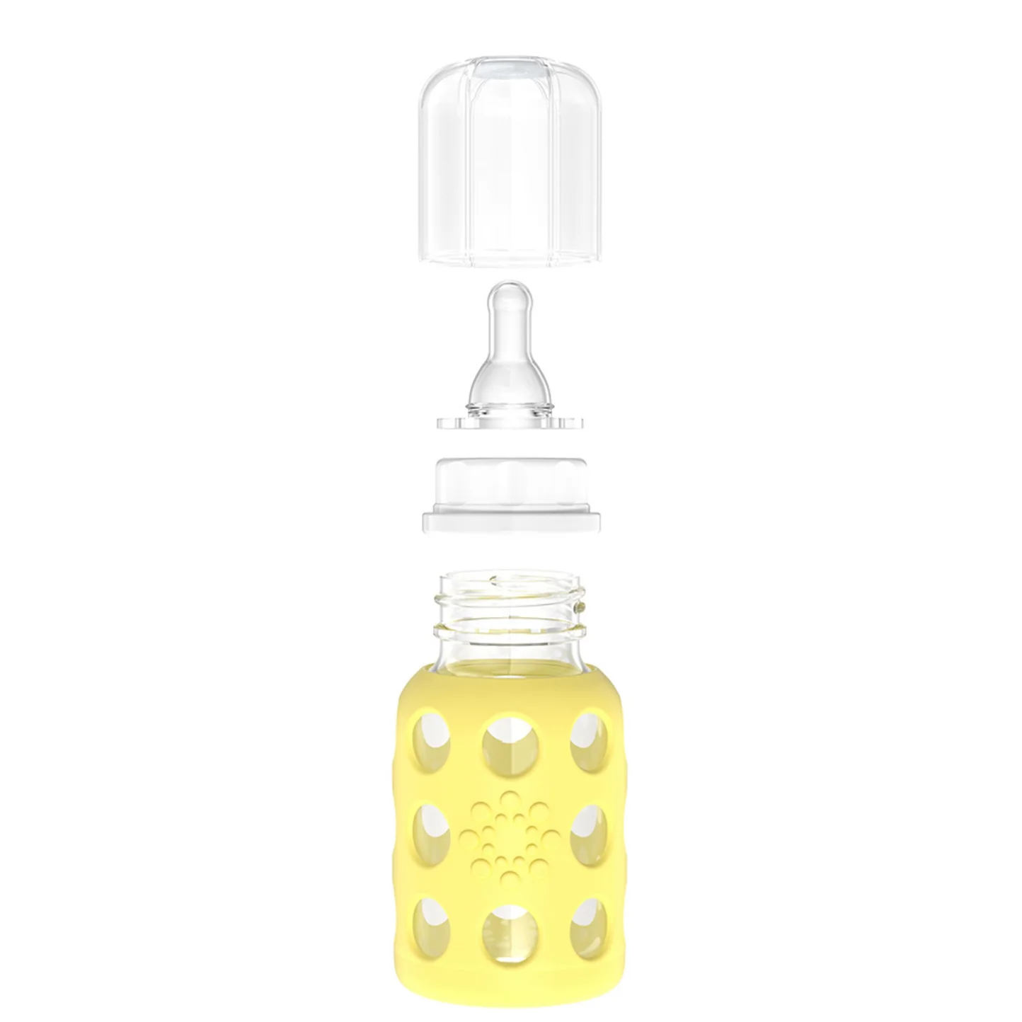 Glass baby bottle with silicone cover 120 ml