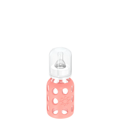 Glass baby bottle with silicone cover 120 ml