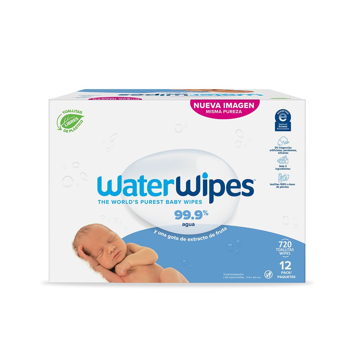 Caja toallitas húmedas 12 pack de 60 unidades (720 und) Water Wipes