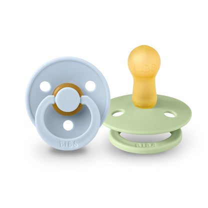 Pack of 2 Natural Rubber Pacifiers - Baby Blue &amp; Pistachio