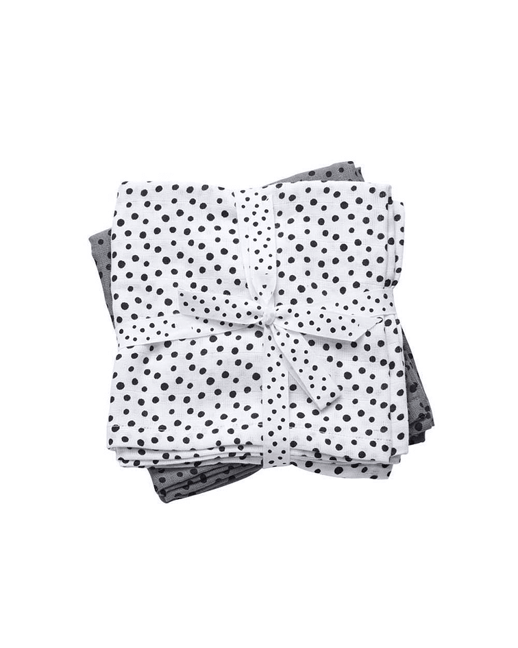 Set 2 Mantas Muselina Grande Happy Dots Gris (7010615066807)