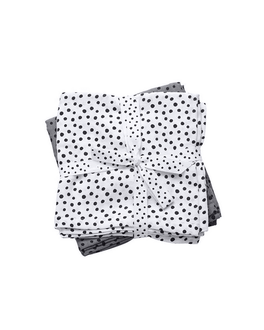 Set 2 Mantas Muselina Grande Happy Dots Gris (7010615066807)